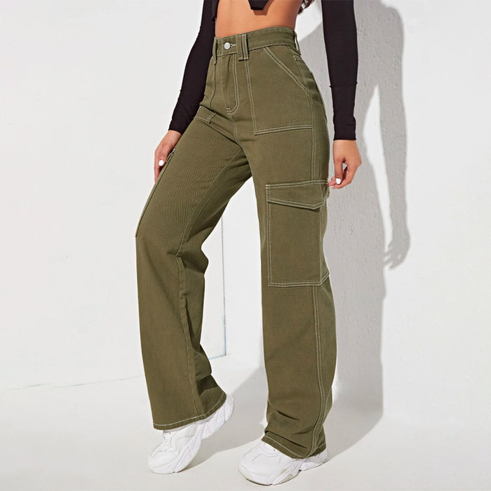 Cargo High Waist Side Pocket Jeans