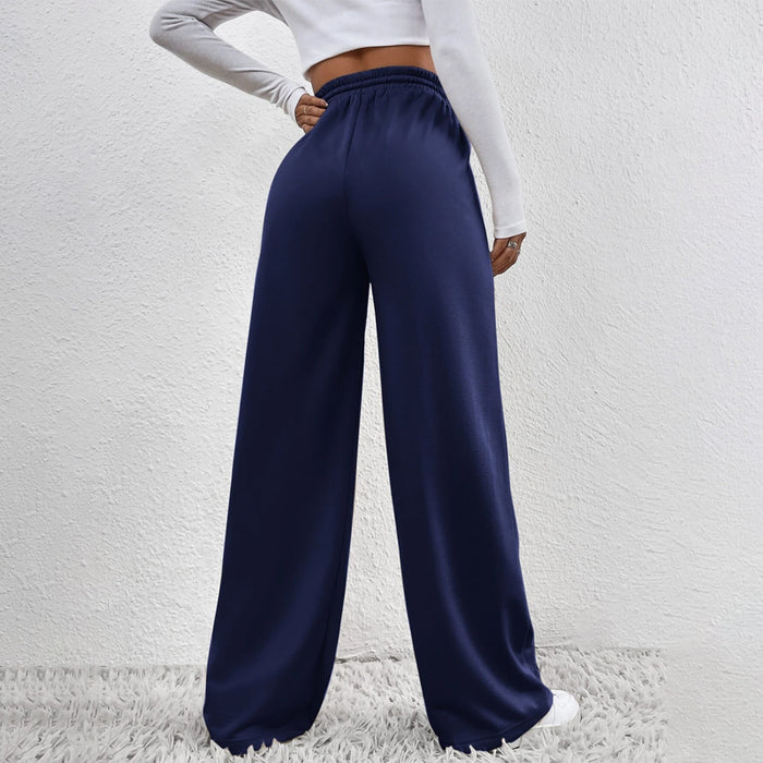 Solid Drawstring Waist Straight Leg Sweatpants