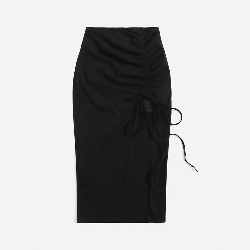 Unity Ruched Drawstring Split Thigh Skirt