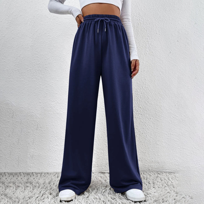 Solid Drawstring Waist Straight Leg Sweatpants