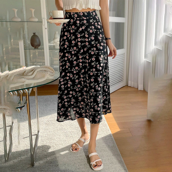 Allover Floral High Waist Skirt