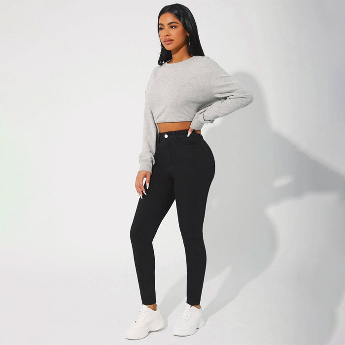 High Waist Skinny Easy Wear Jeans