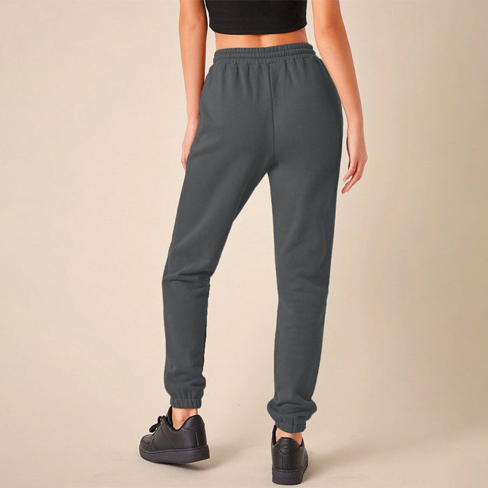 Solid Drawstring Waist Easy Wear Sweatpants