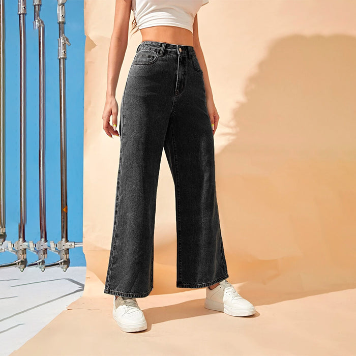 High Waist Unlined Wide Leg Jeans