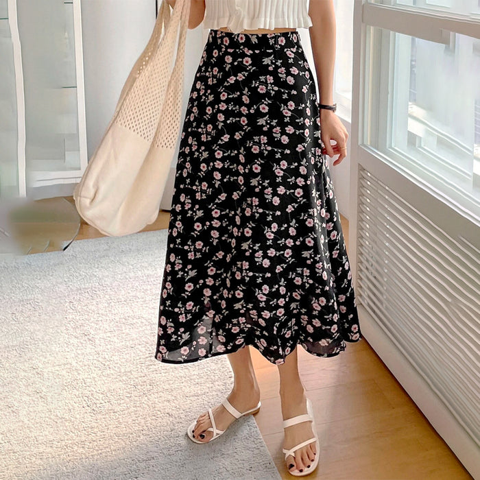 Allover Floral High Waist Skirt