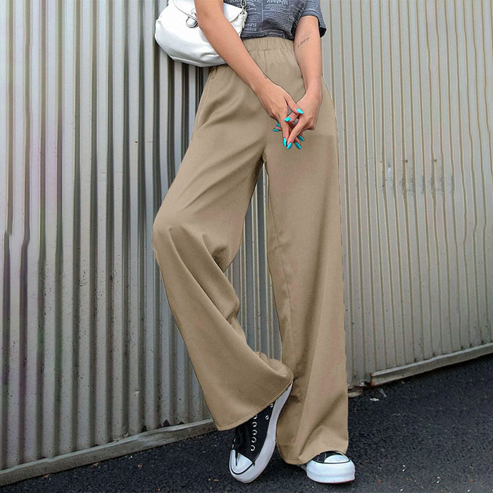 Elastic Waist Casual Polyester Pants