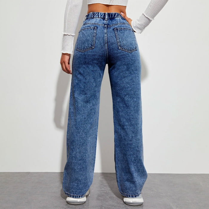 Slogan and Yin & Yang Print Jeans