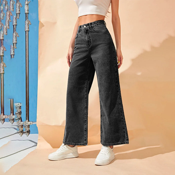 High Waist Unlined Wide Leg Jeans