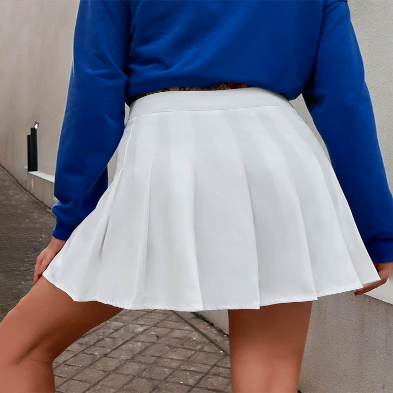 High Waist Short Pleated Skirt