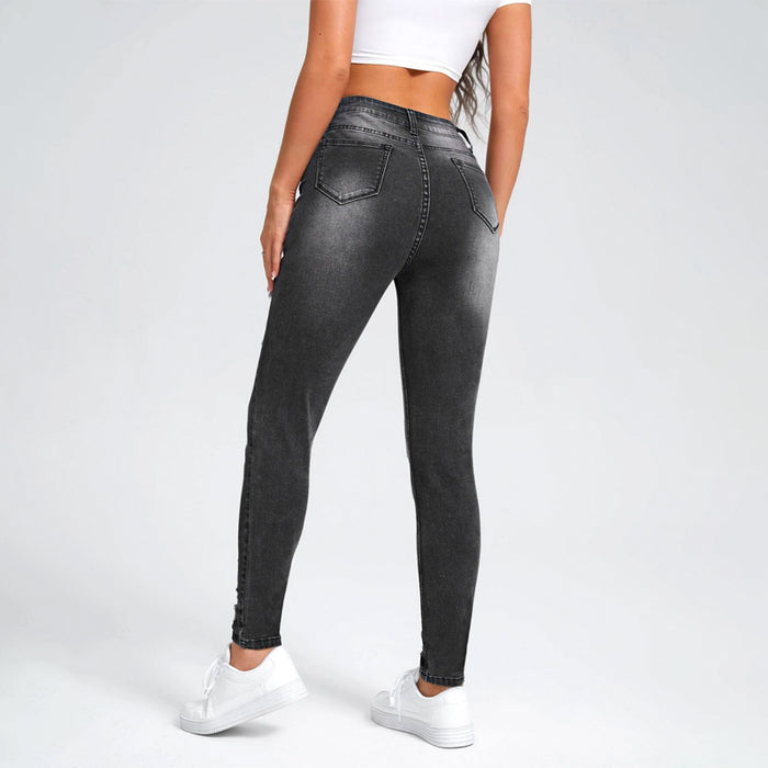 Easy Wear High Waist Ripped Skinny Jeans