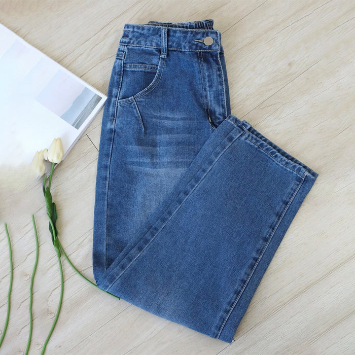 High Rise Crop Mom Jeans