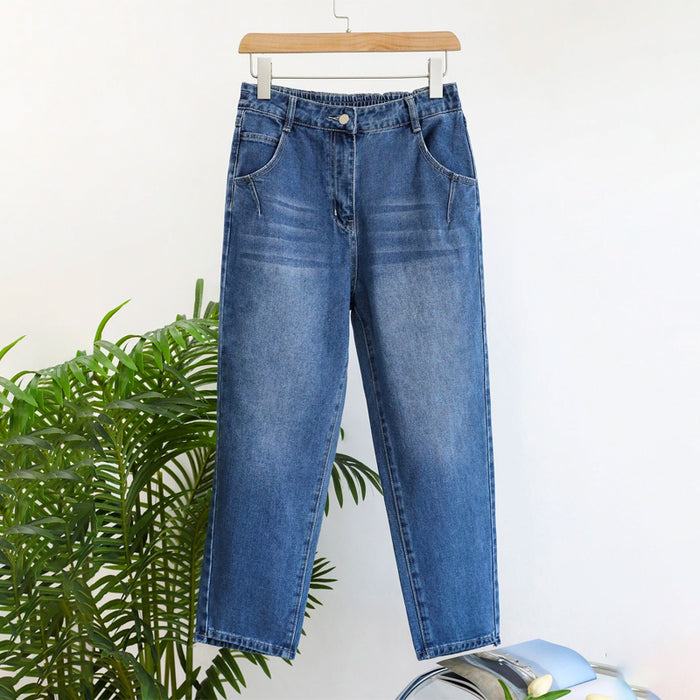 High Rise Crop Mom Jeans