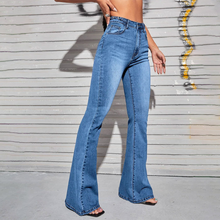 Slant Pocket Flare Leg Jeans