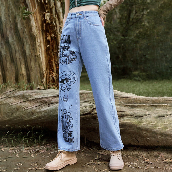 Mushroom Print Jeans