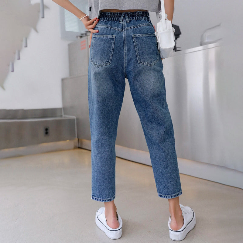 High Rise Crop Mom Jeans