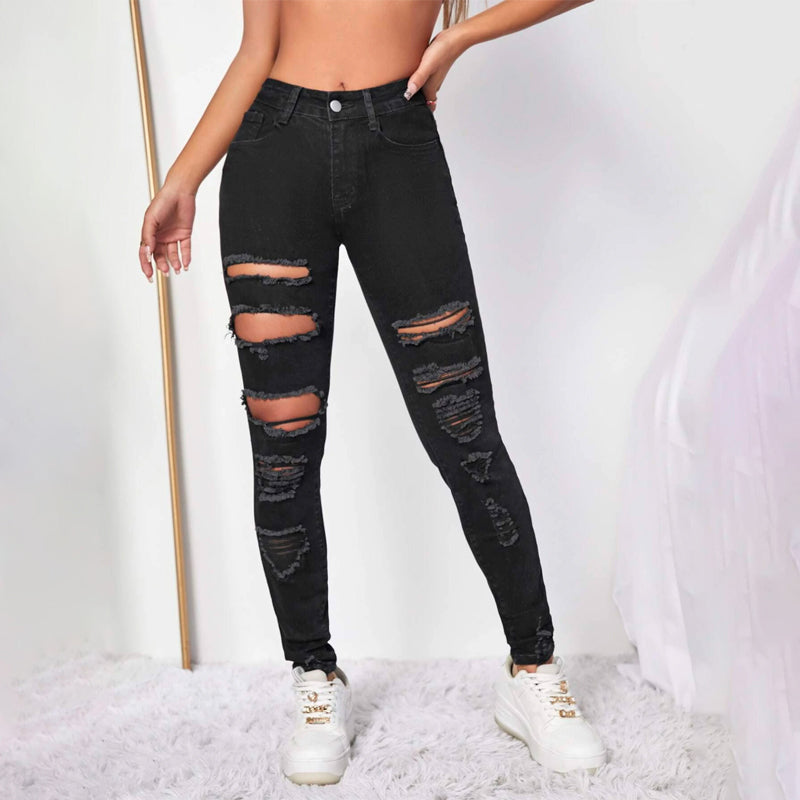 Ripped Cut Out Skinny Jeans