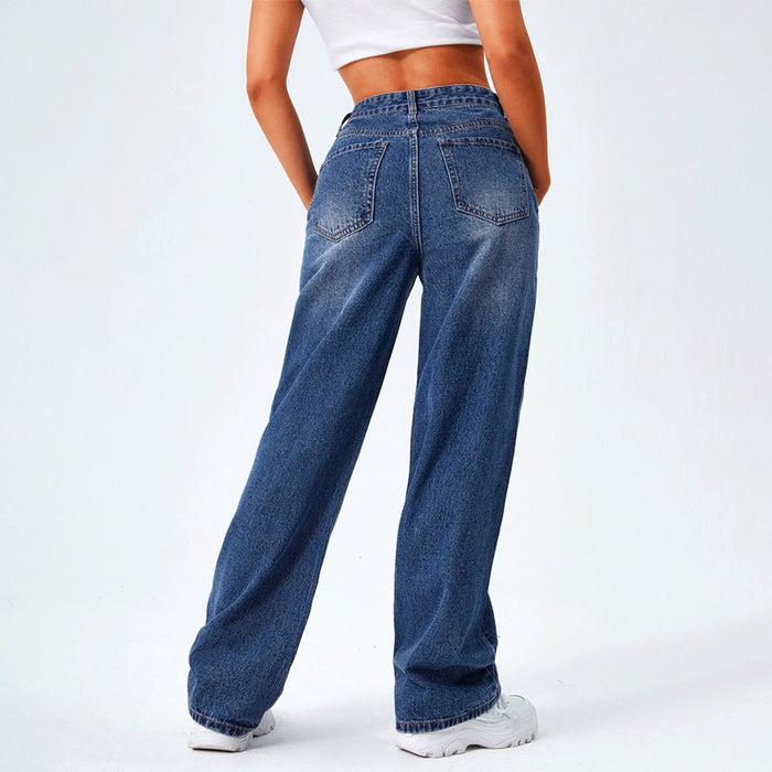 High Waist Washed Jeans