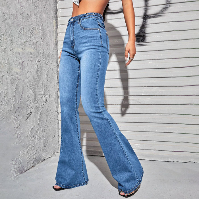 Slant Pocket Flare Leg Jeans