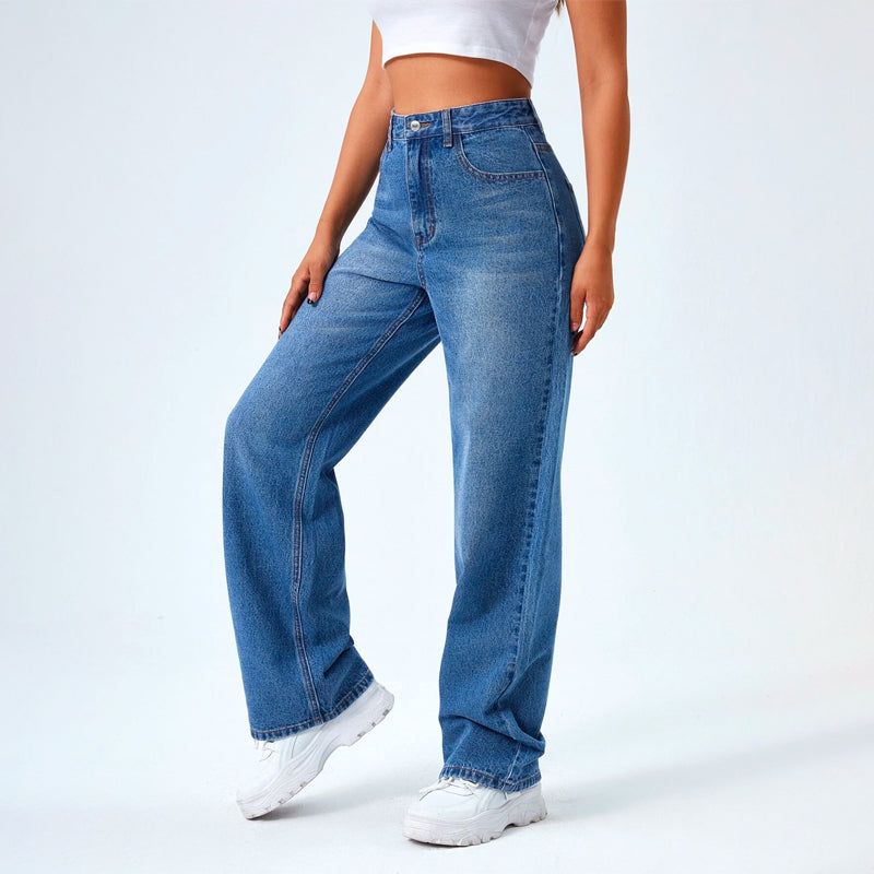 High Waist Washed Jeans