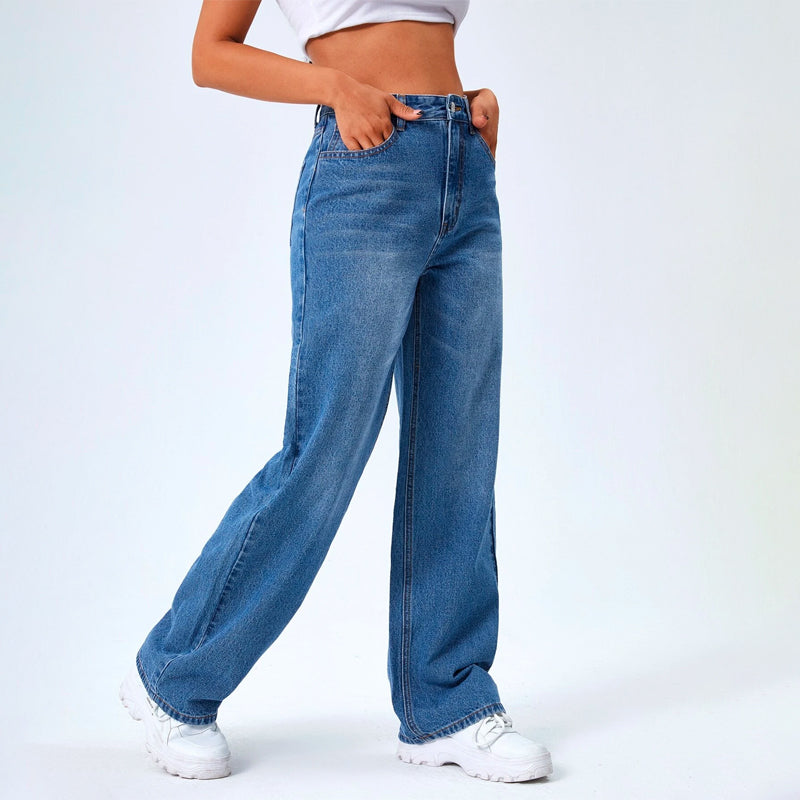 High Waist Washed Jeans