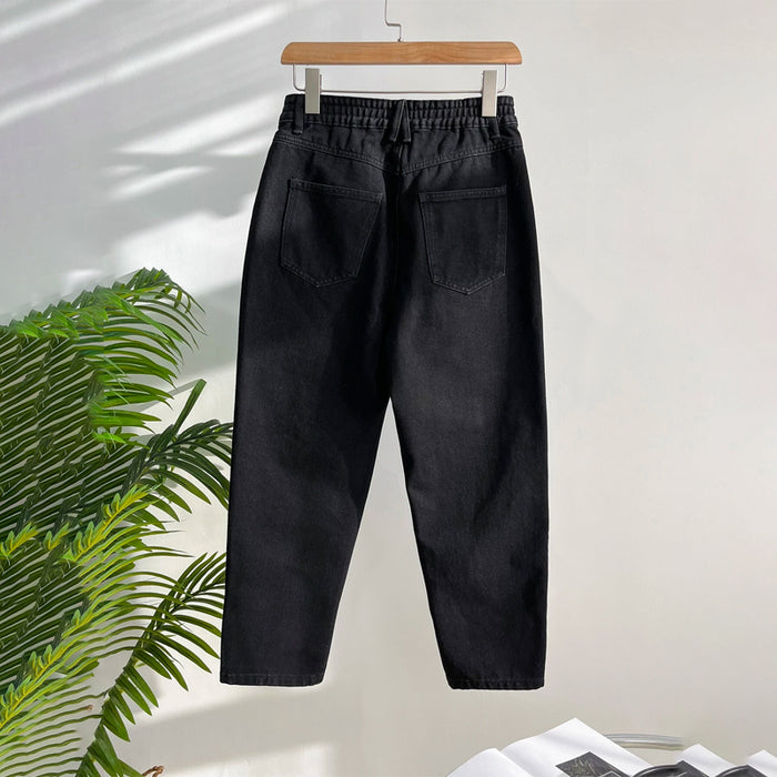 High Rise Crop Mom Jeans