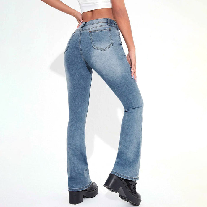 Straight Leg Drop Waist Jeans