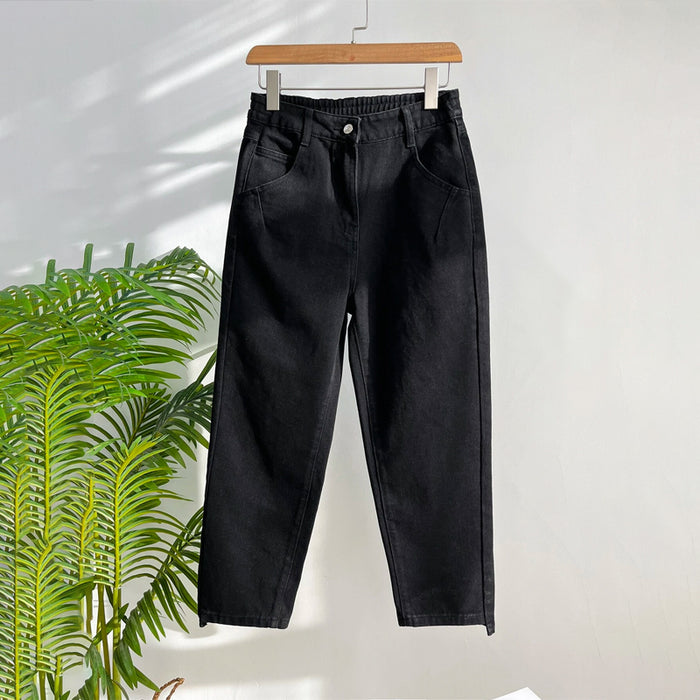 High Rise Crop Mom Jeans