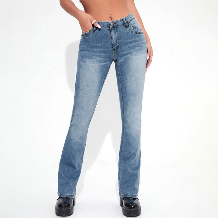 Straight Leg Drop Waist Jeans