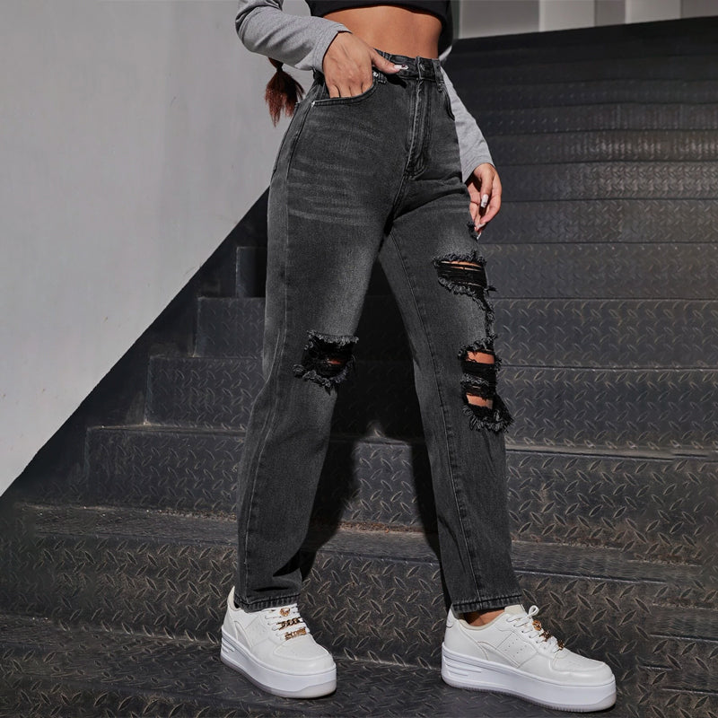 High Waist Tapered Mom Jeans
