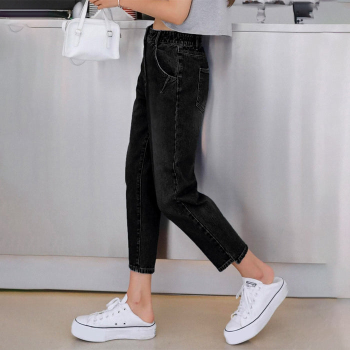 High Rise Crop Mom Jeans