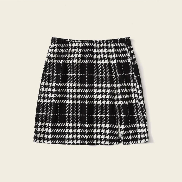 Plaid A-Line Mini Skirt