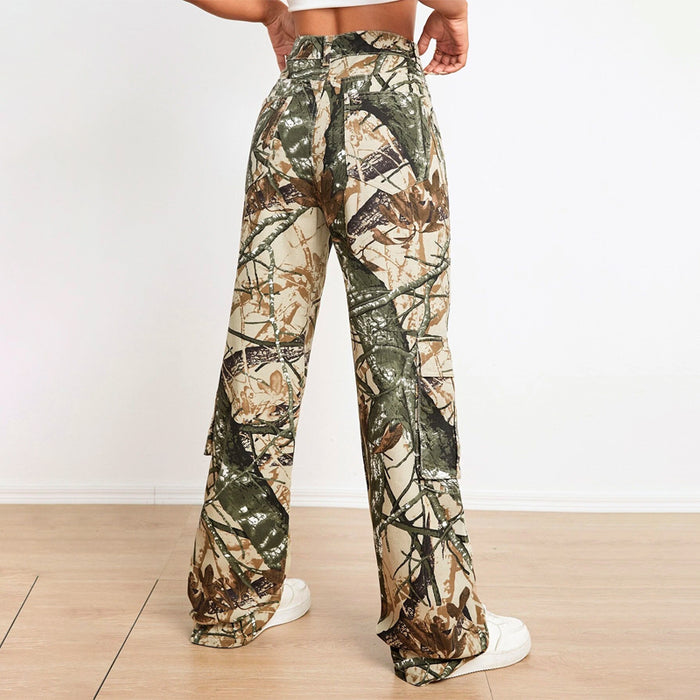 Camo Print Cargo Denim Jeans