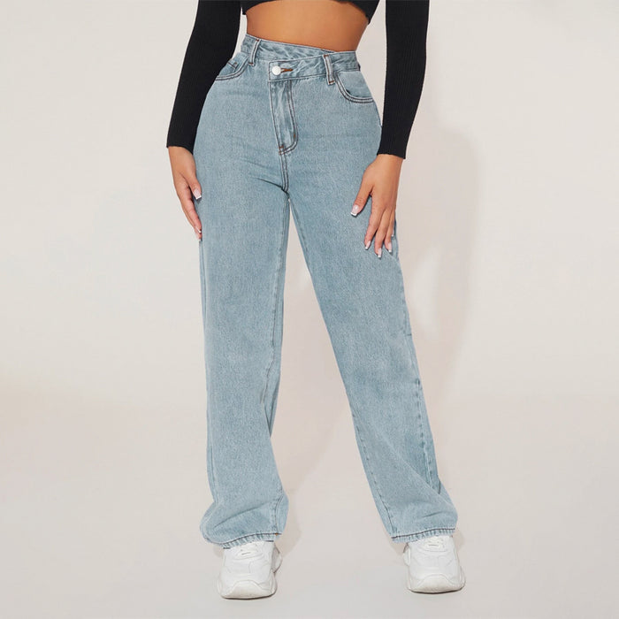 Straight Leg Denim Jeans