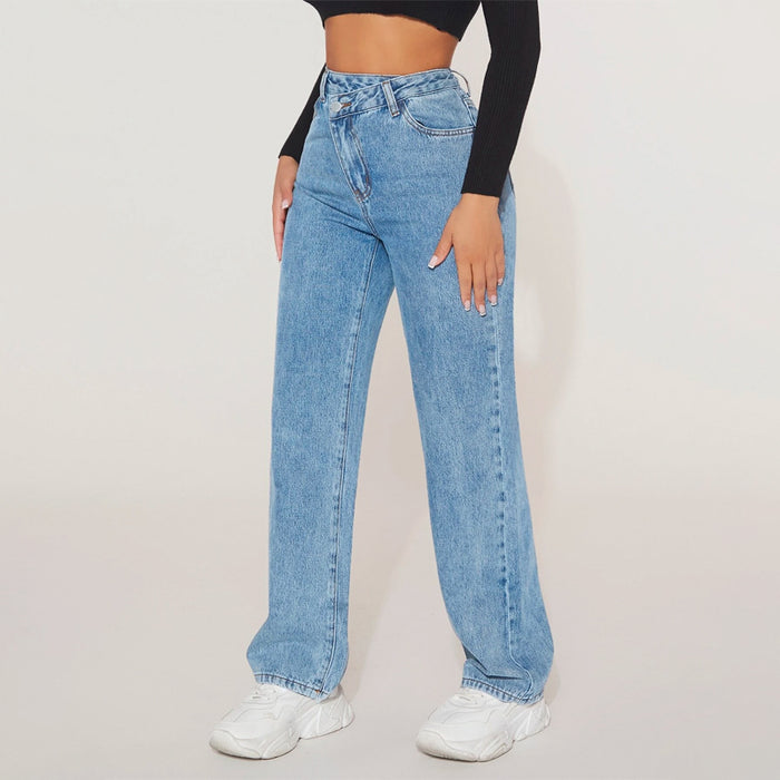 Straight Leg Denim Jeans