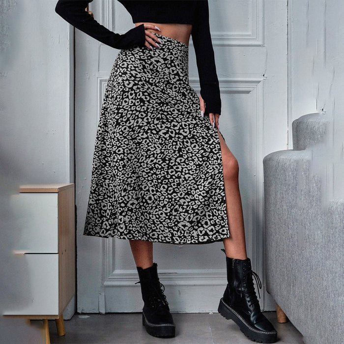 All Over Print Split Thigh Skirt