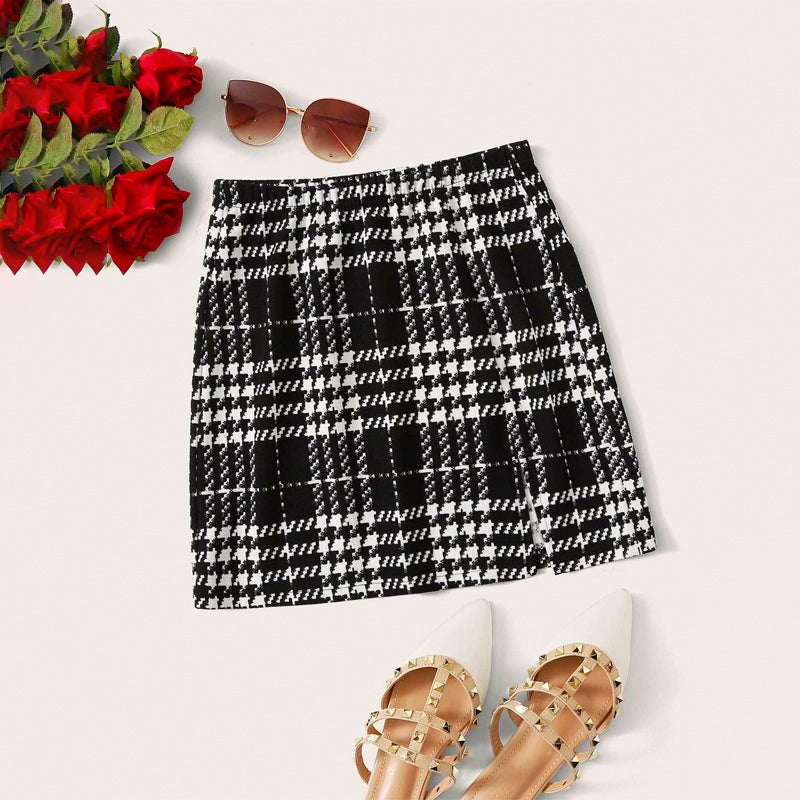 Plaid A-Line Mini Skirt