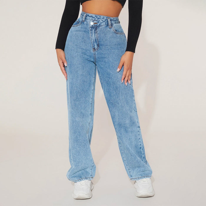 Straight Leg Denim Jeans