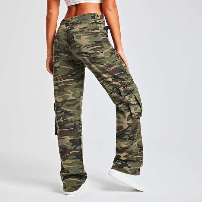 Camo Print Cargo Denim Jeans