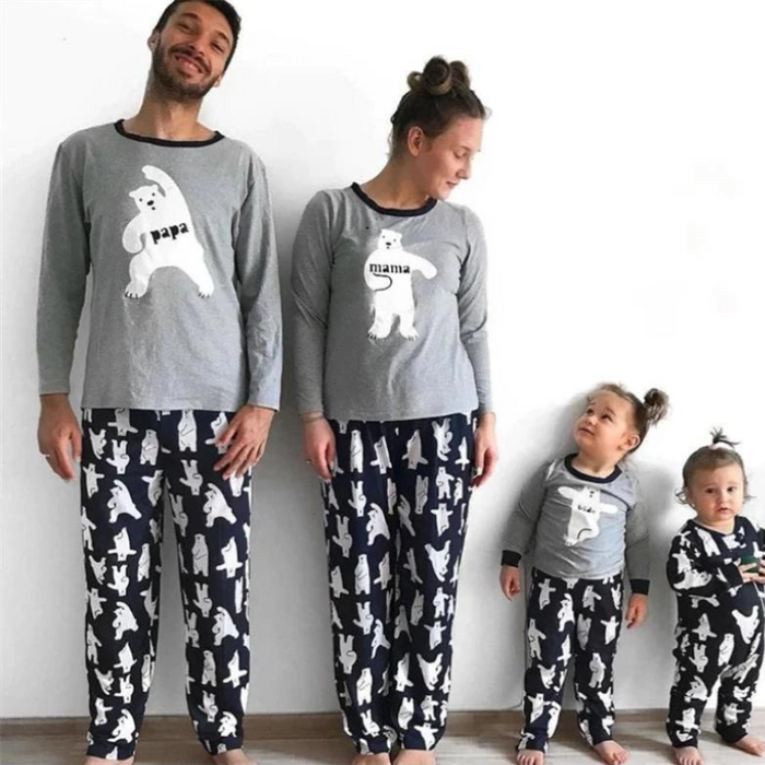 Bear Printed Matching Family Set