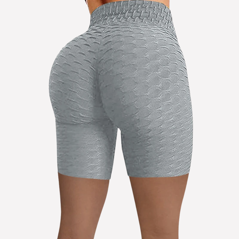 High Rise Ruched Lifter Textured Bike Shorts