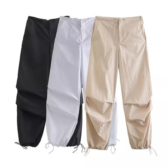 Stylish Pleats Knee High Elastic Waist Jogging Pants