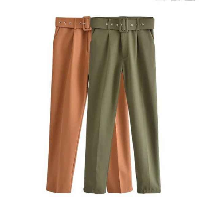 Stylish Office Wear Pants With Belt For Women