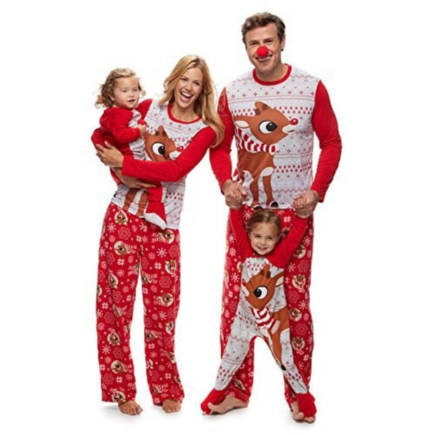 The Christmas Deer Nose Family Pajama Set