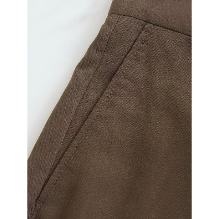 Brown High Waist Straight Pant For Women