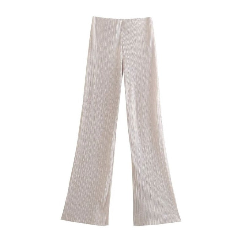 Stylish Casual High Waist Pleated Pants