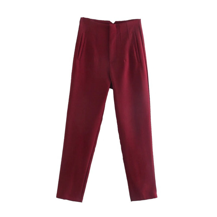 Stylish Casual Solid Colors Office Wear Pants