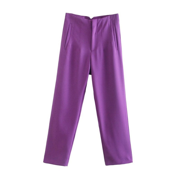 Stylish Casual Solid Colors Office Wear Pants