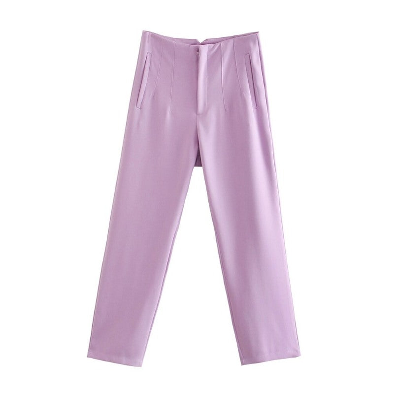 Stylish Casual Solid Colors Office Wear Pants