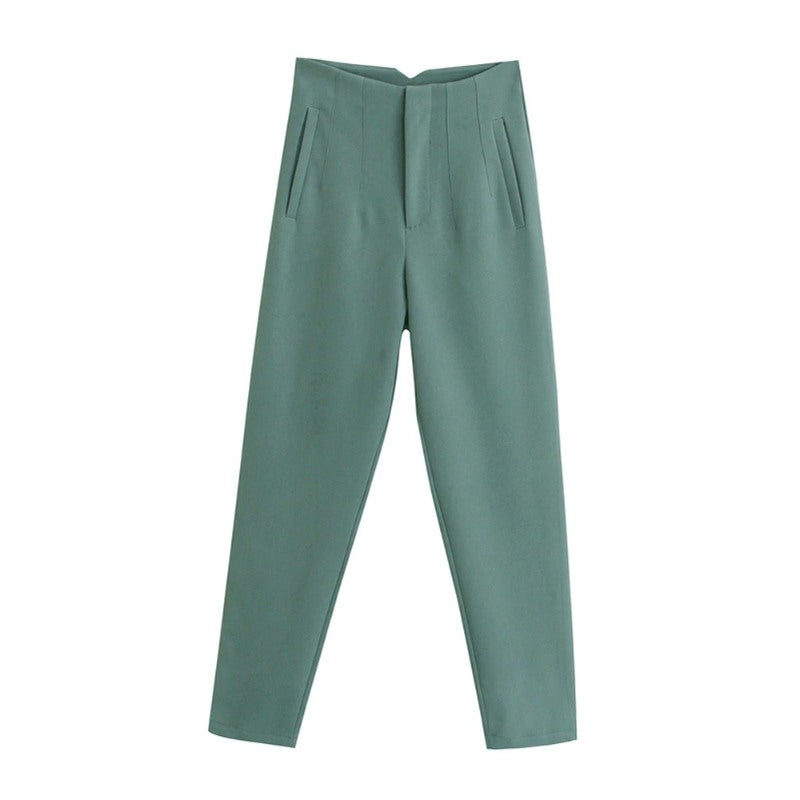 Casual Solid Colors Office Wear Pants For Women