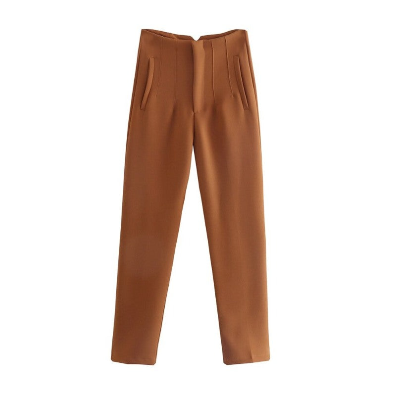 Casual Solid Colors Office Wear Pants For Women